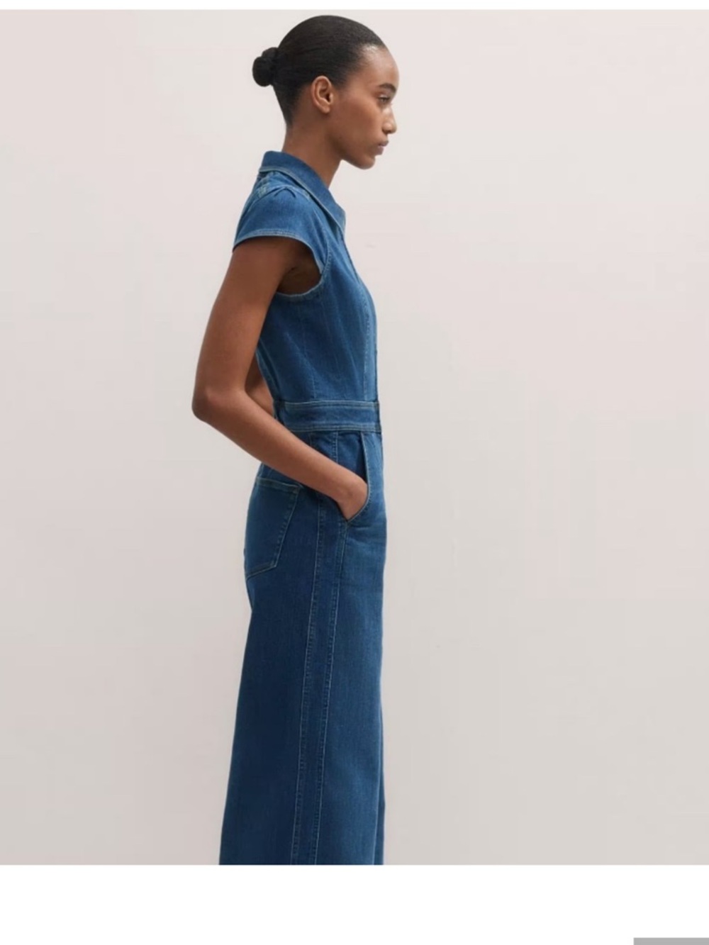 Me+Em Denim travel palazzo stretch jumpsuit size 6 - Picture 4 of 12